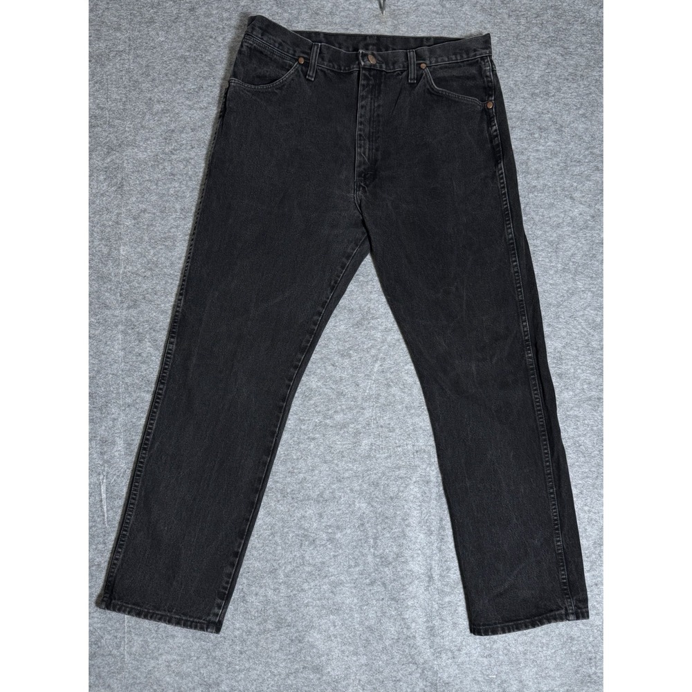 Wrangler 13MWZ Men’s 36x32 Black Denim Jeans Made in Mexico USA Fabric
